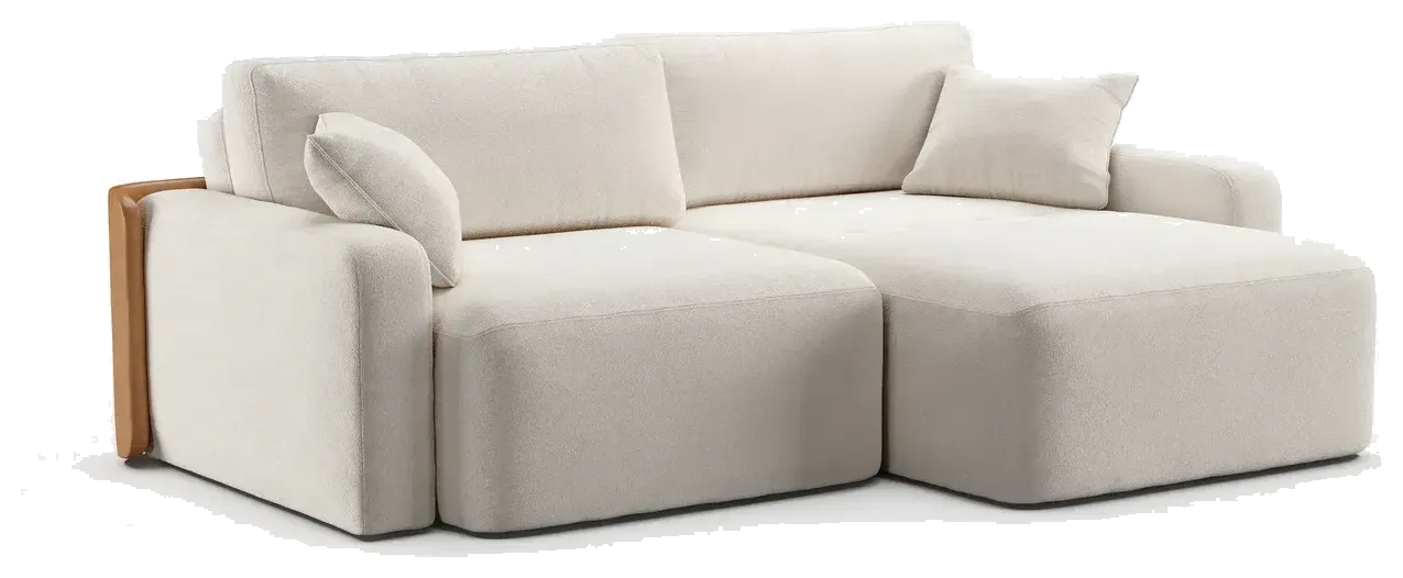 Sofá-cama New Vegas no tecido Bouclé Alaska OffWhite